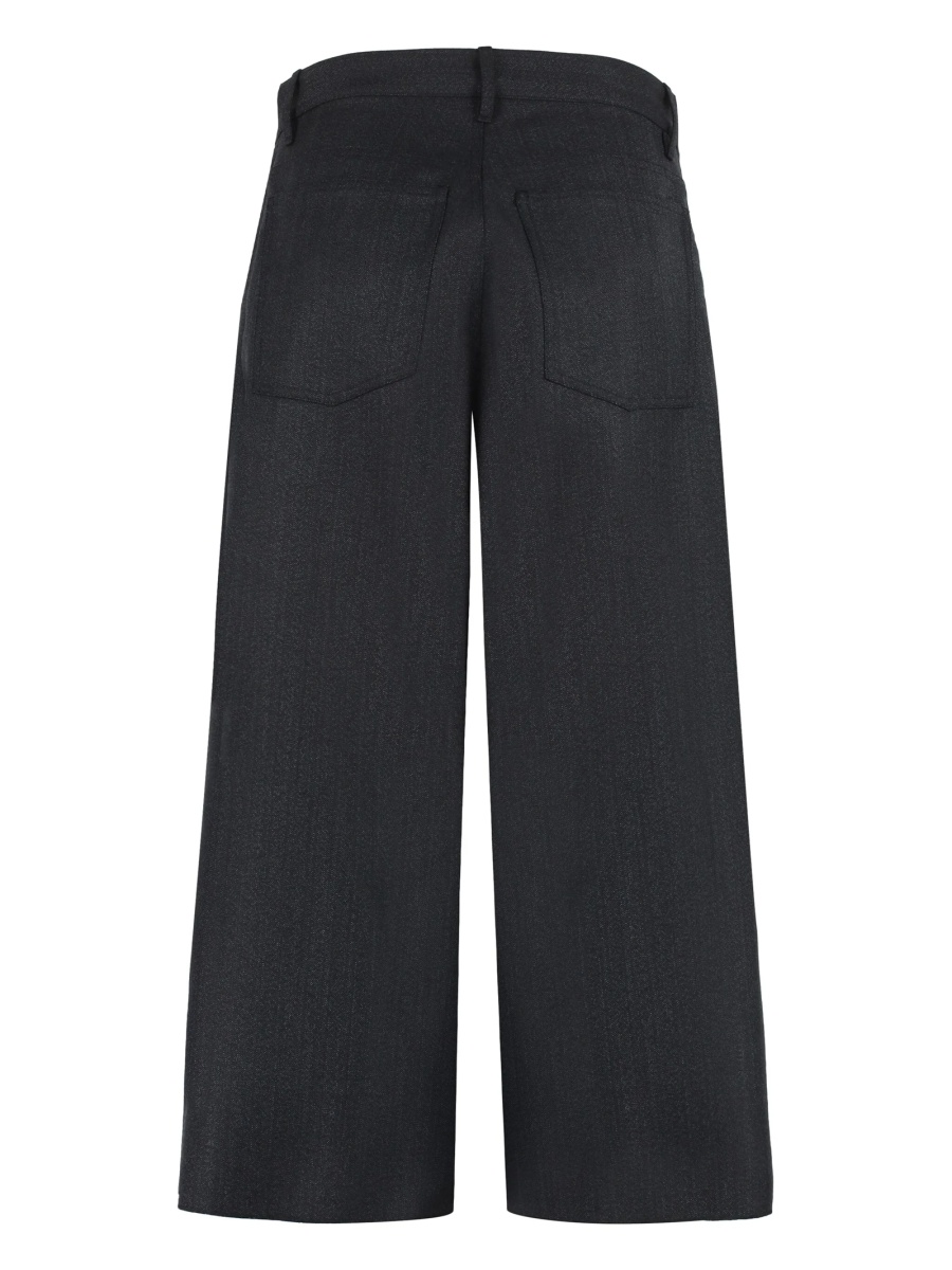 Pantaloni trei sferturi Balenciaga negri din lana - Img 5