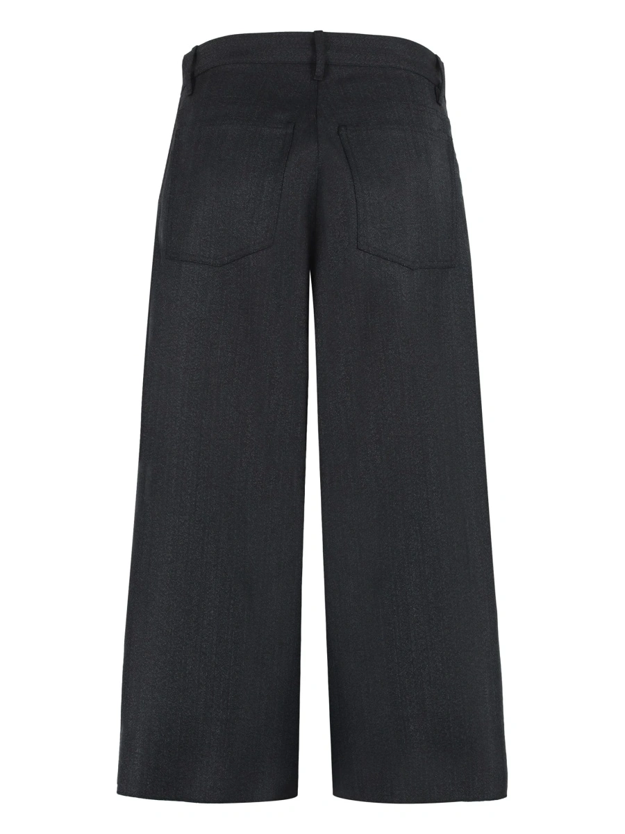 Pantaloni trei sferturi Balenciaga negri din lana - Img 5