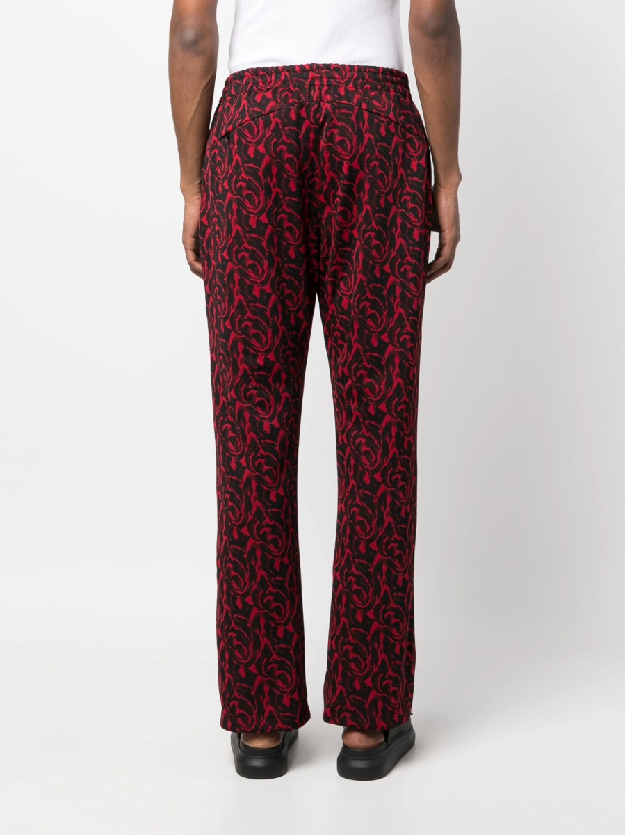 Pantaloni tur lasat BARACUTA X NEEDLES rosii din polyester - Img 4