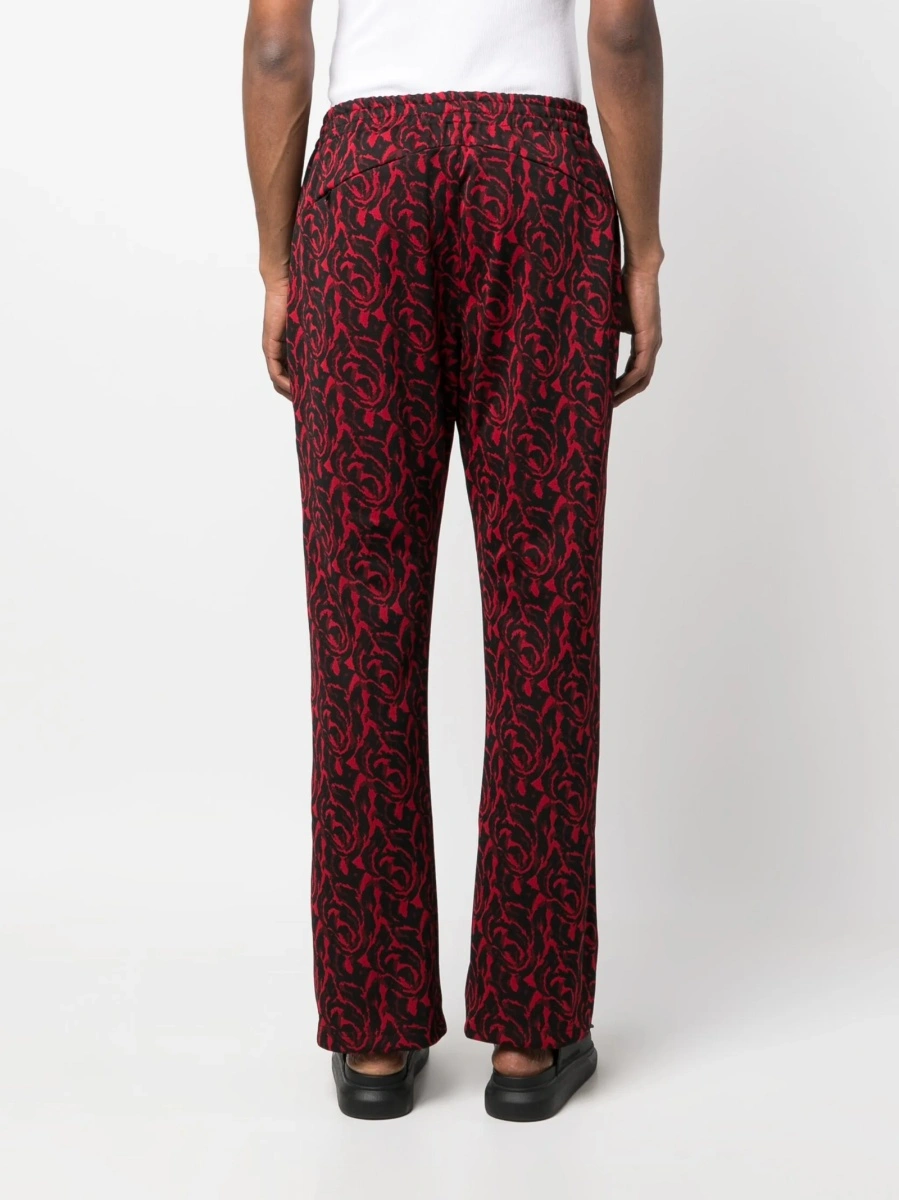 Pantaloni tur lasat BARACUTA X NEEDLES rosii din polyester - Img 4