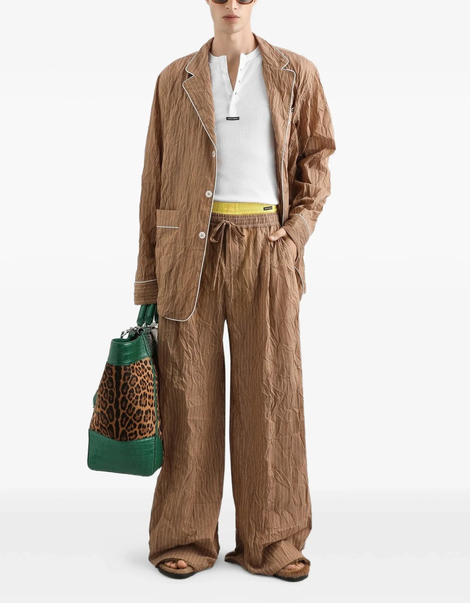 Pantaloni Vanity Pants in striped froissé fabric - Img 4