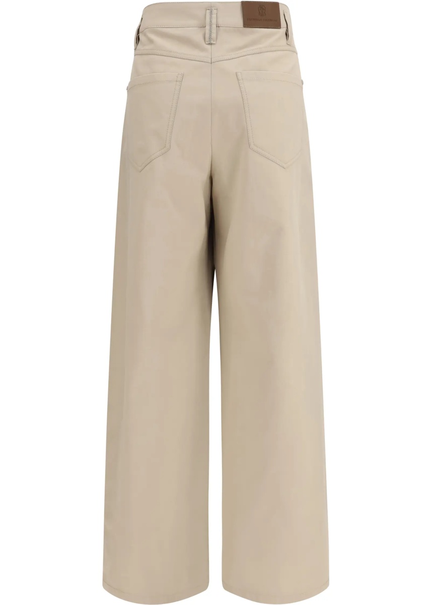 Pantaloni Wide-leg cotton Pants with monili - Img 2
