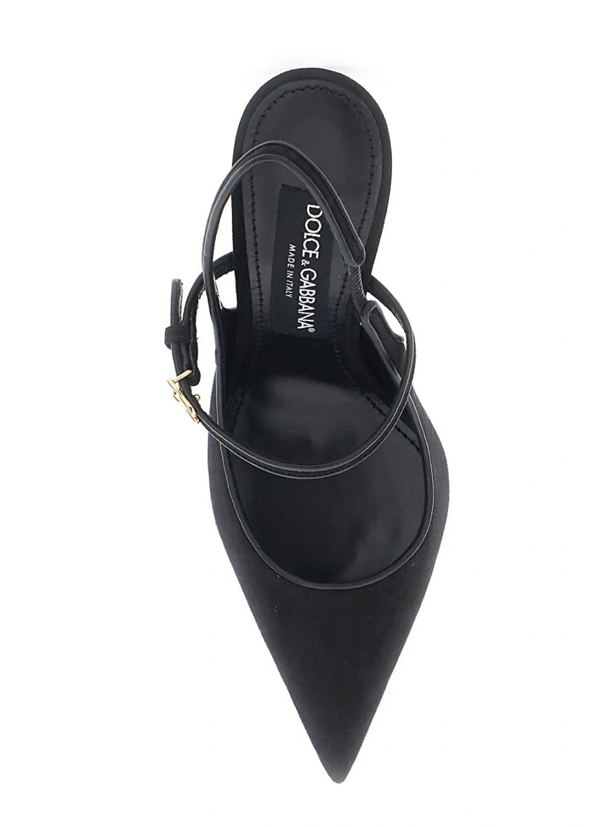 Pantofi cu toc Dolce &amp; Gabbana negri din piele intoarsa - Img 4