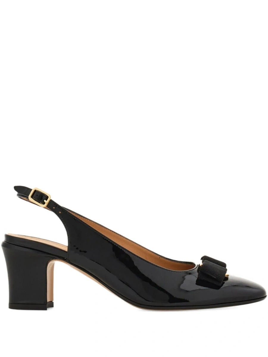Pantofi cu toc Ferragamo negri din piele 'Vetty' - Img 8