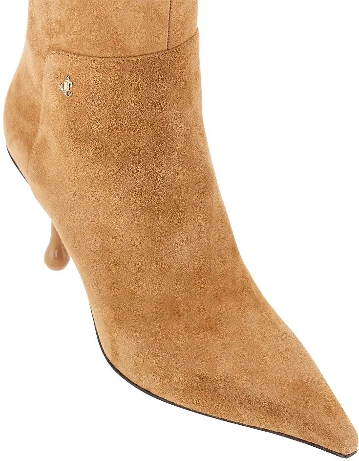 Pantofi cu toc Jimmy Choo maro din piele intoarsa 'Cycas' - Img 2