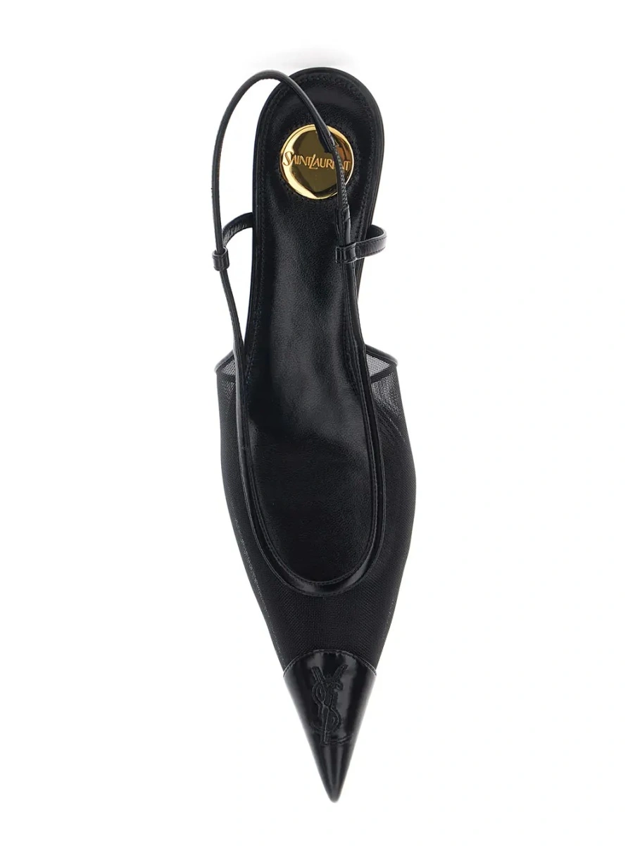 Pantofi cu toc Saint Laurent negri din piele - Img 4
