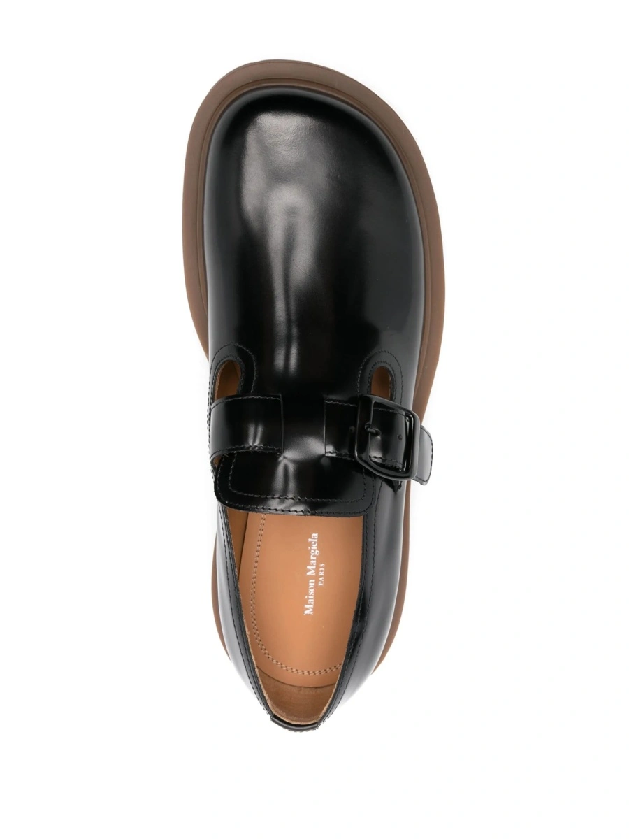 Pantofi Derby Maison Margiela negri din piele - Img 4