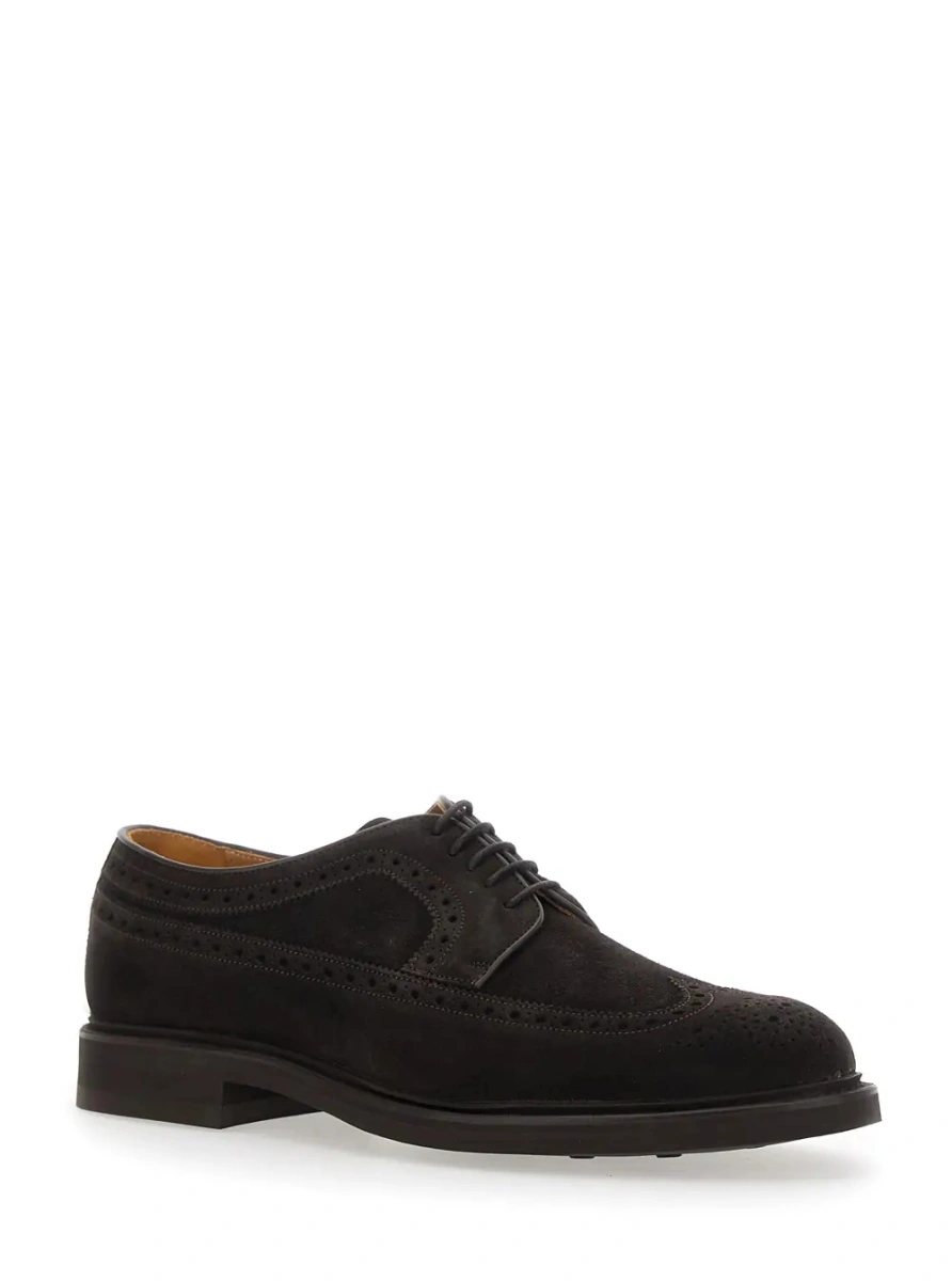 Pantofi eleganti BERWICK maro din piele intoarsa - Img 2