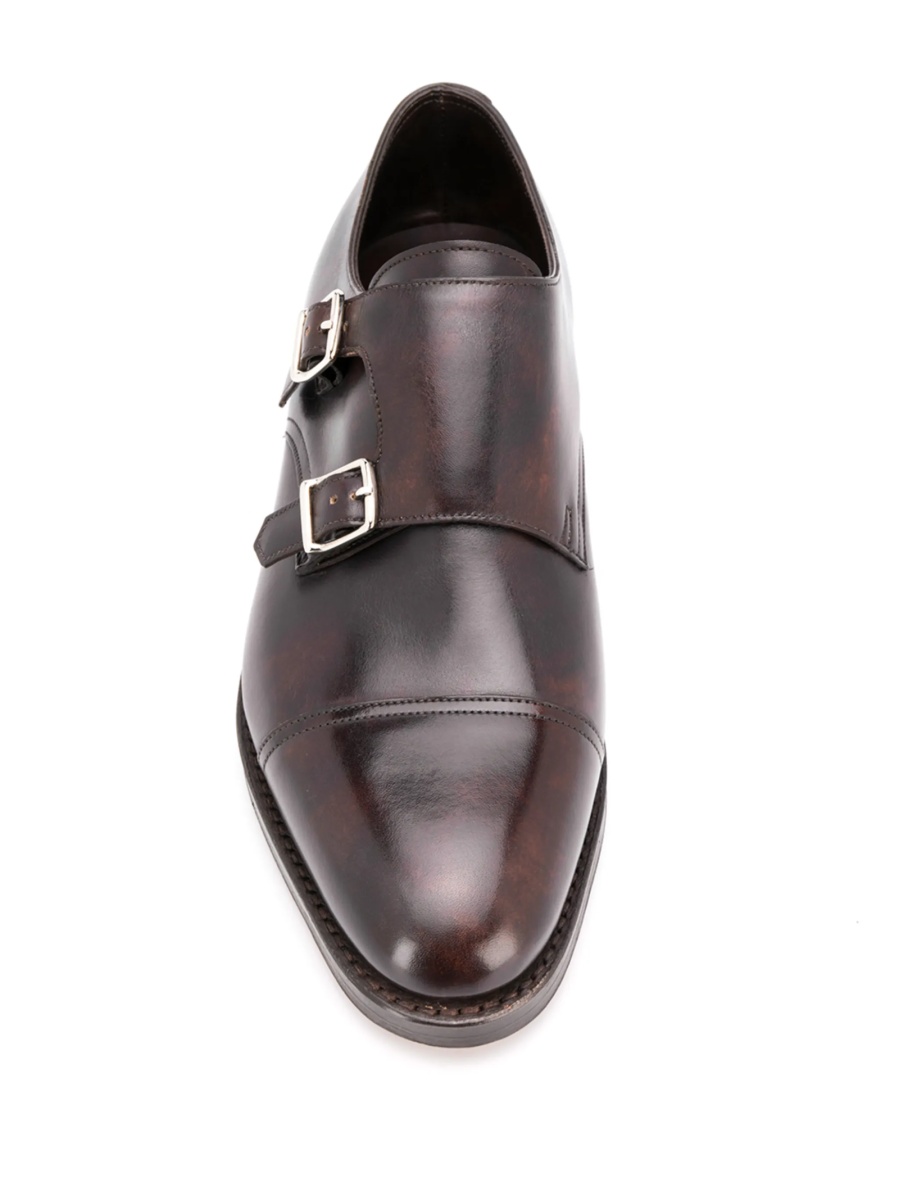 Pantofi Monkstrap JOHN LOBB maro din piele - Img 4