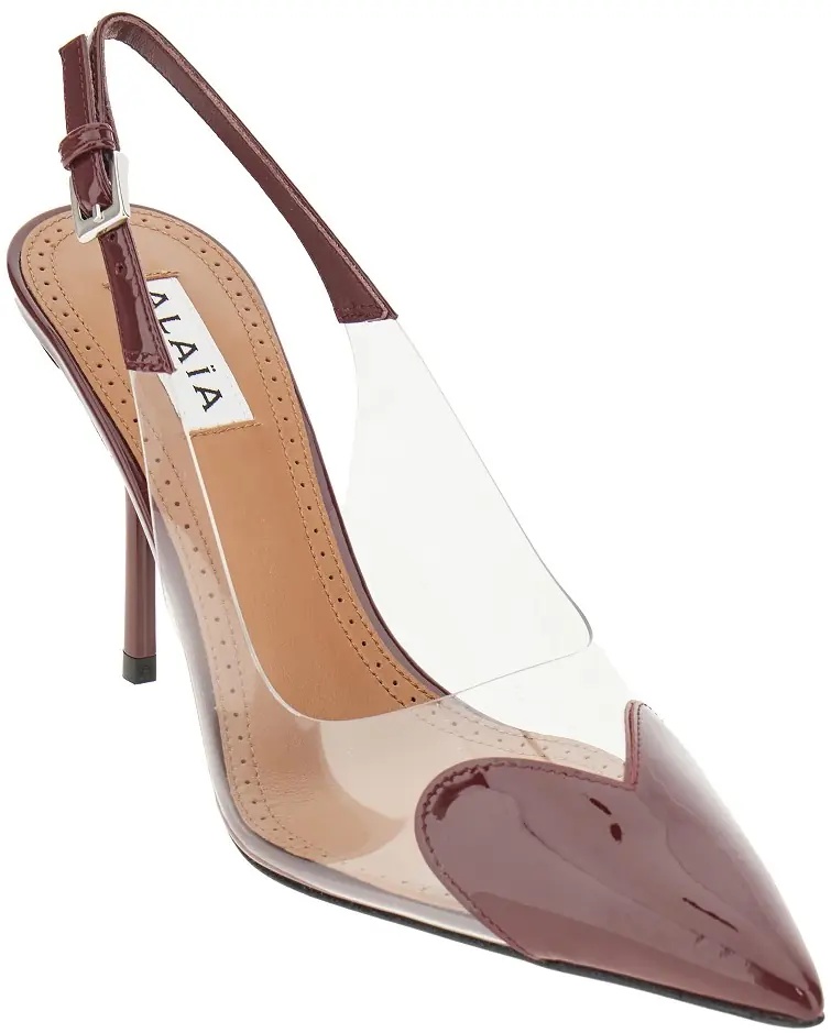 Pantofi PVC and leather 'Le Coeur' slingback pumps - Img 2