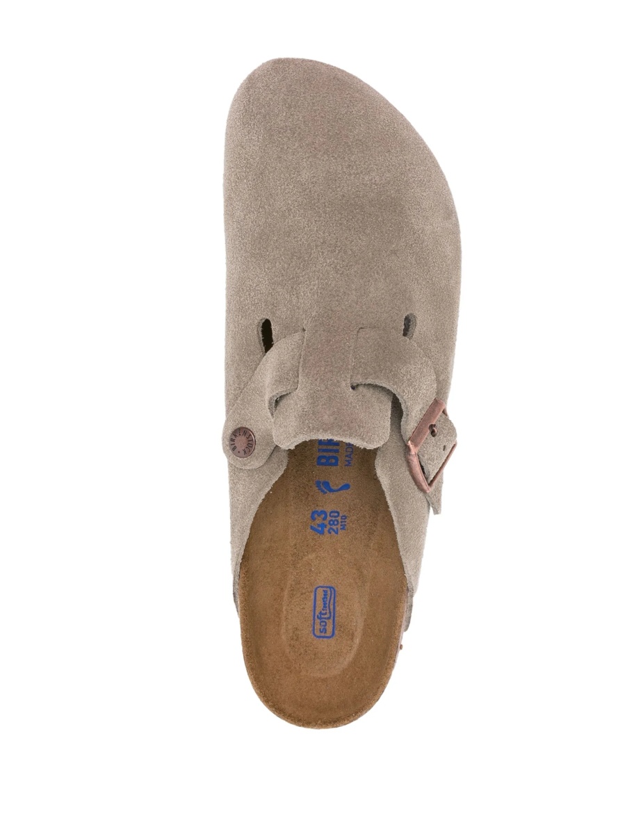 Papuci Birkenstock neutri din piele intoarsa - Img 4