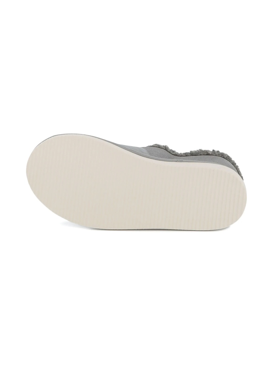 Papuci Chloe gri din piele intoarsa si material textil - Img 4