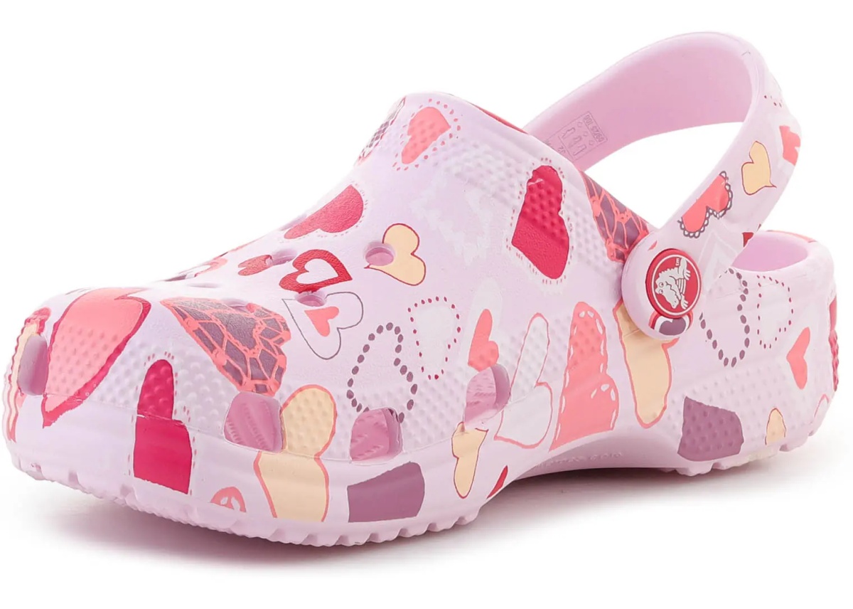 Papuci CLASSIC VDAY CLOG KIDS PINK MILK/HEARTS - Img 3