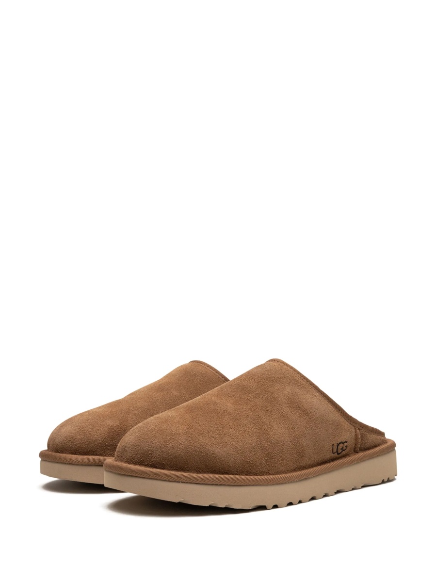 Papuci UGG maro din piele intoarsa si lana reciclata - Img 5