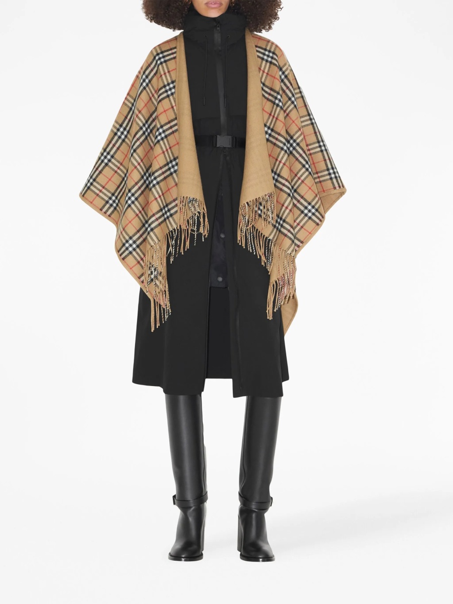 Poncho Burberry vintage check neutru - Img 5