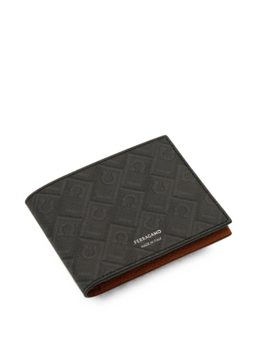 Portofel Ferragamo gri din material textil - Img 5