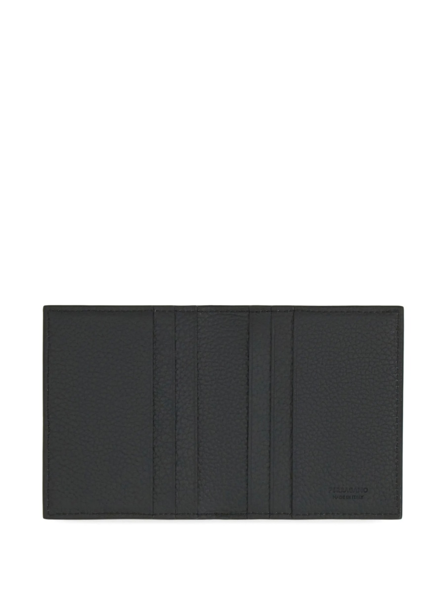 Portofel Ferragamo negru din material textil si piele - Img 4