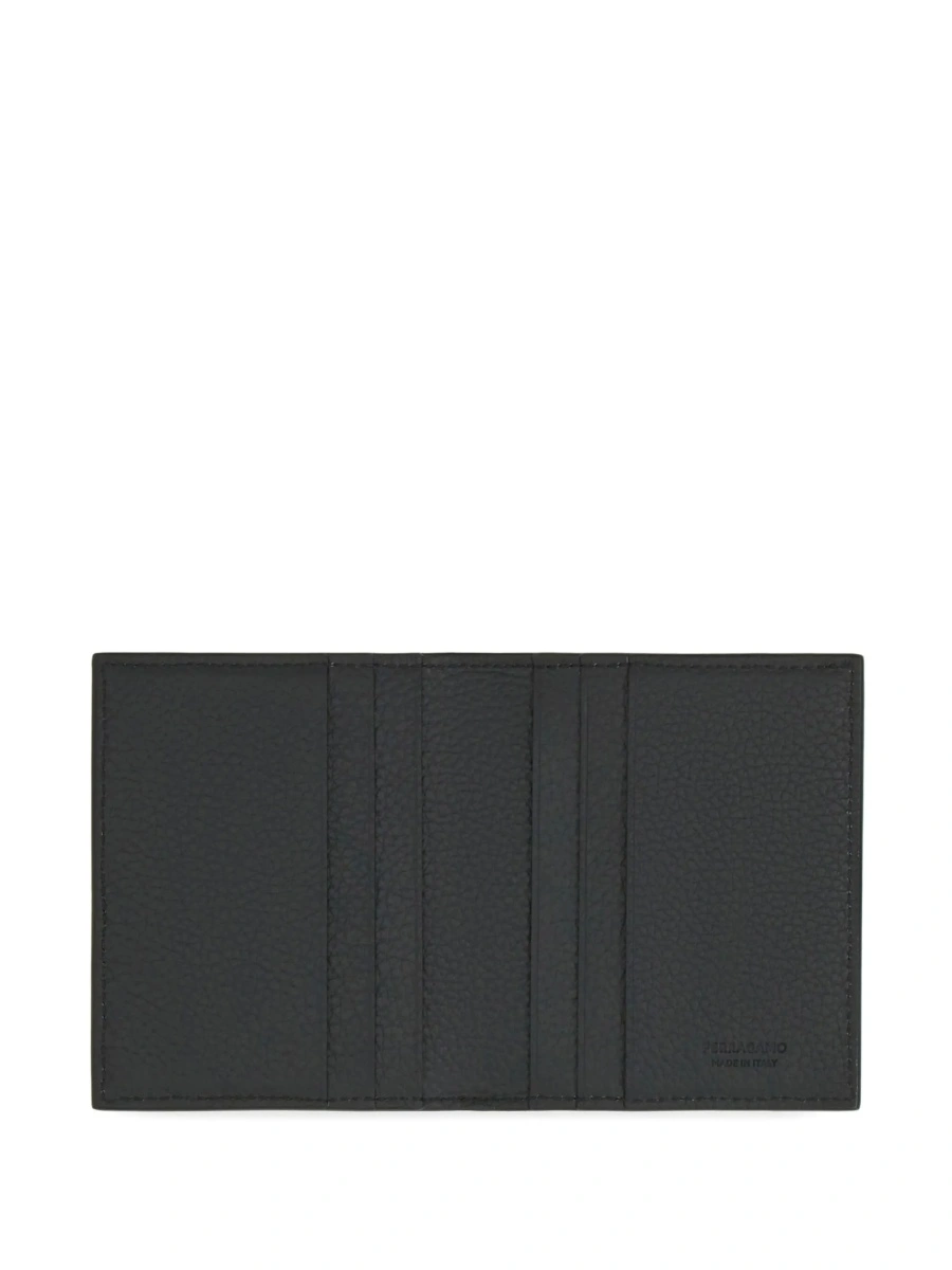 Portofel Ferragamo negru din material textil si piele - Img 4