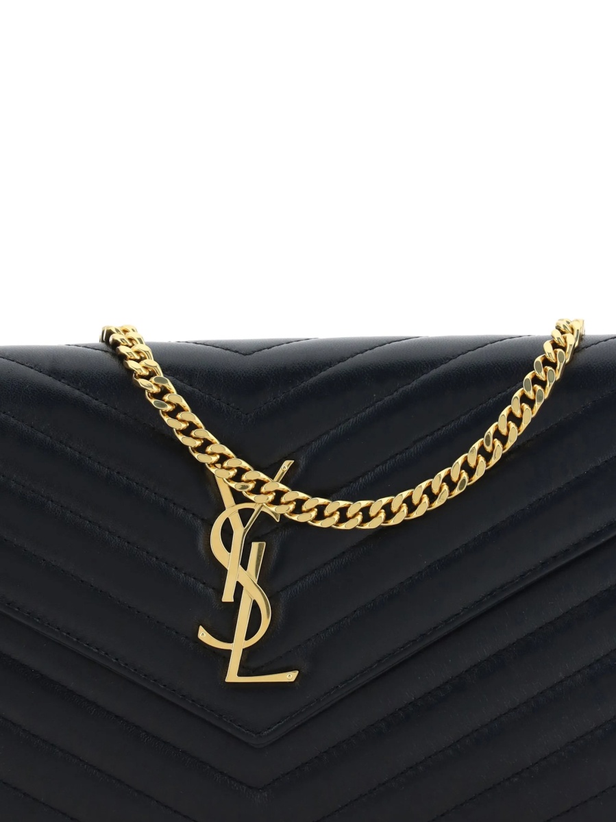 Portofel Saint Laurent Envelope negru din piele - Img 4