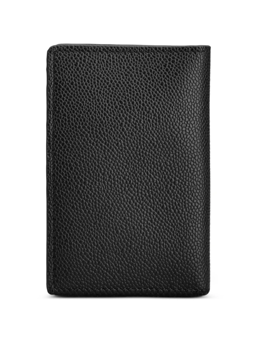 Portofele Black Cardholder with metallic logo lettering in grained leather man - Img 4