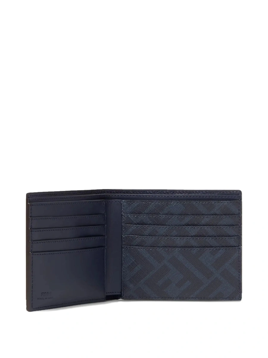 Portofele Blue Bi-Fold Wallet with FF Plate on the Front in Leather for Men - Img 5