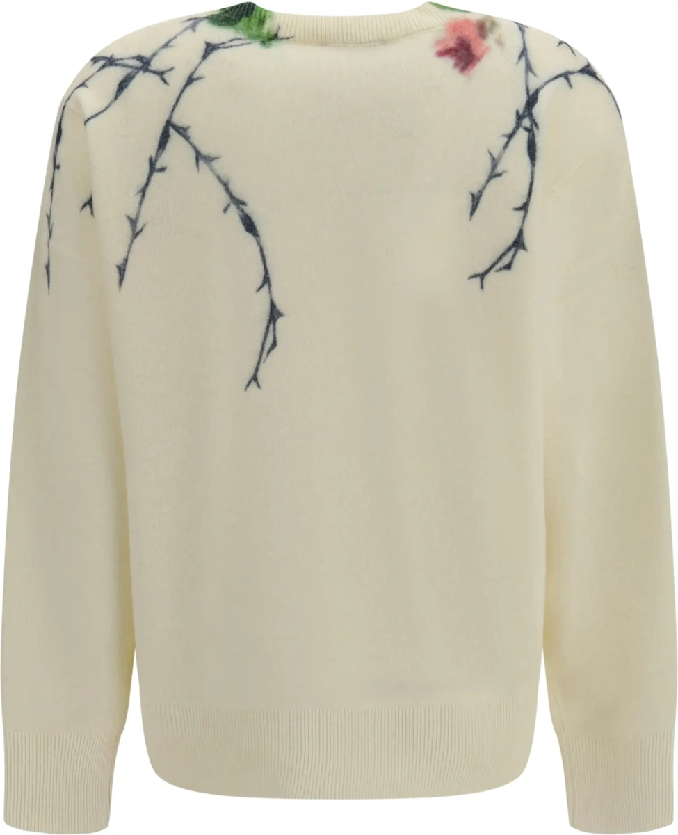 Pulover Cashmere-blend Sweater with rose print - Img 2