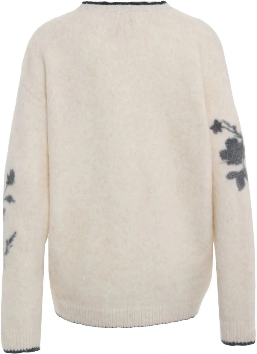 Pulover casual Semicouture alb din alpaca - Img 3