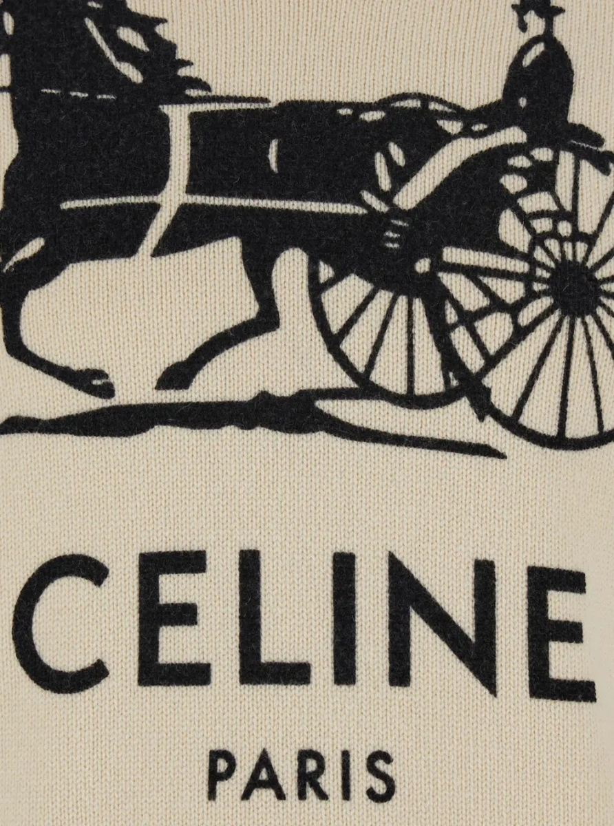 Pulover Céline alb din lana - Img 3