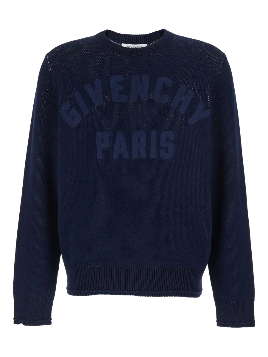 Pulover Givenchy albastru din bumbac - Img 6