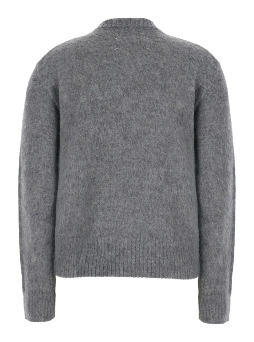 Pulover Gray Sweater with floral print and brushed effect in blend wool for women - Img 2