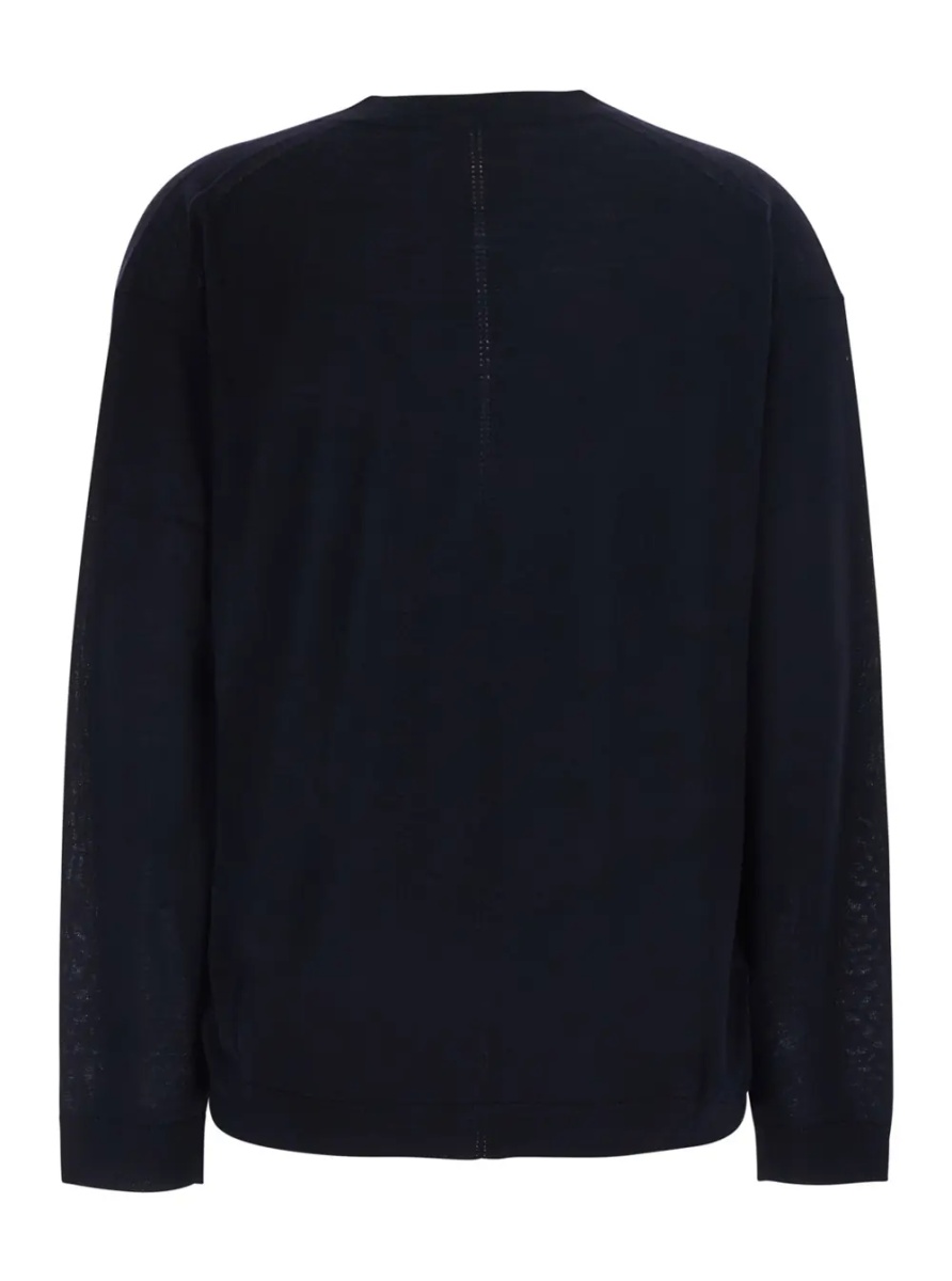 Pulover 'JADE' blue Sweater with V-neck in virgin wool for women - Img 2