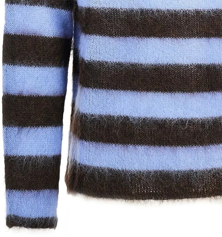 Pulover Kniited sweater with striped motif - Img 2