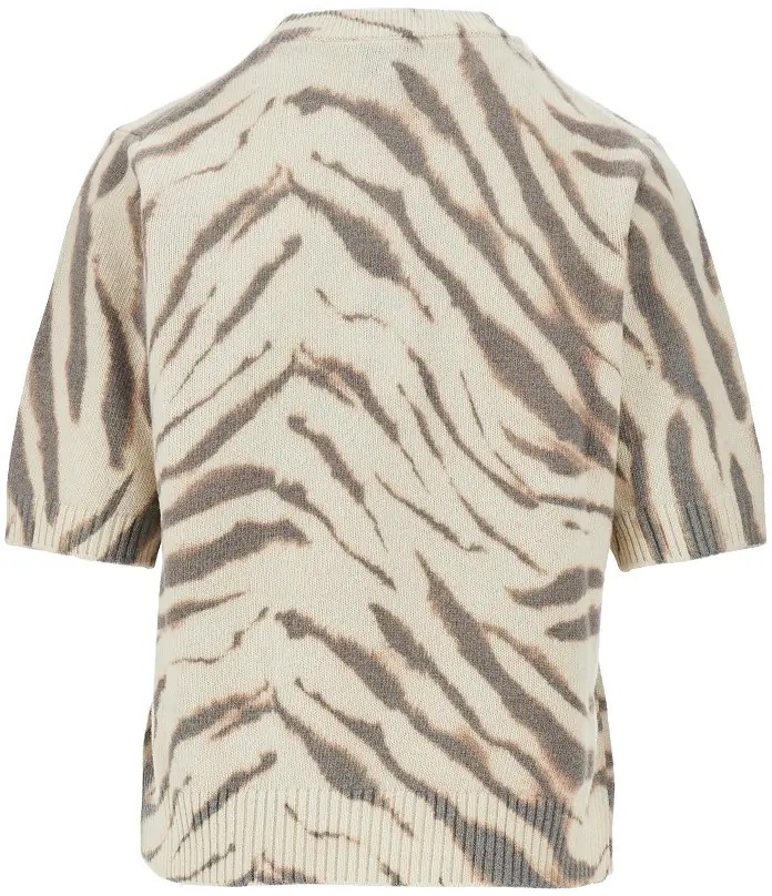 Pulover Knitted top with zebra-striped motif - Img 3