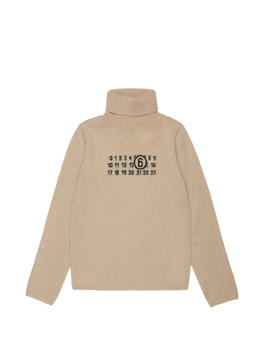 Pulover MM6 MAISON MARGIELA KIDS bej din lana - Img 6