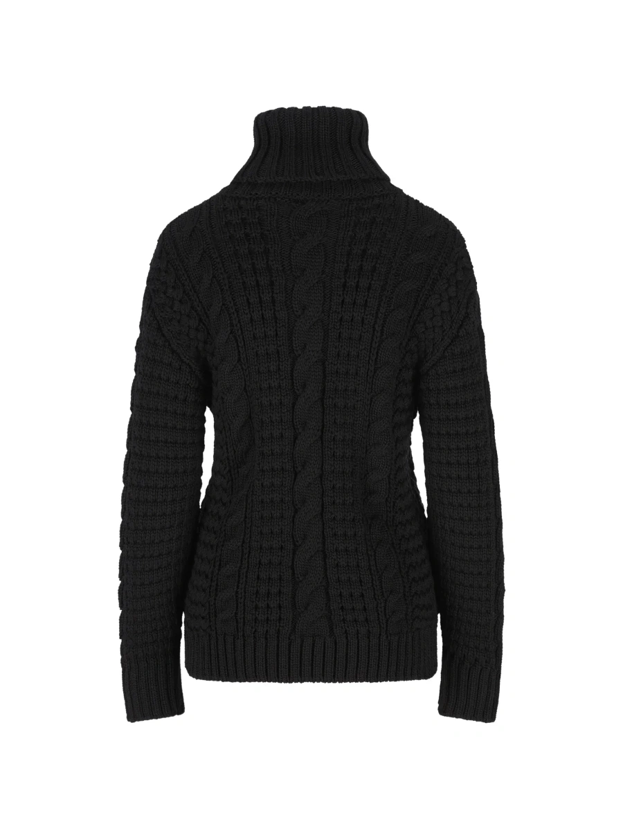 Pulover Moncler Genius negru din lana merinos - Img 4