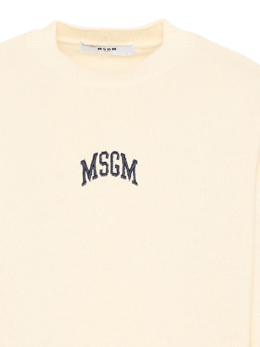 Pulover MSGM neutru din bumbac si lana - Img 3