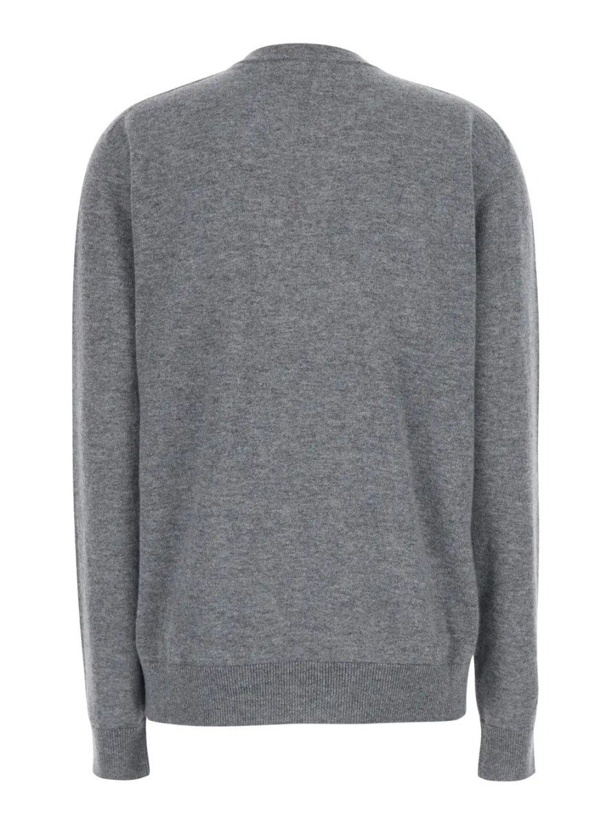 Pulover NIAN TOP Gray Cashmere Long Sleeve Round Neck Sweater for Women - Img 2