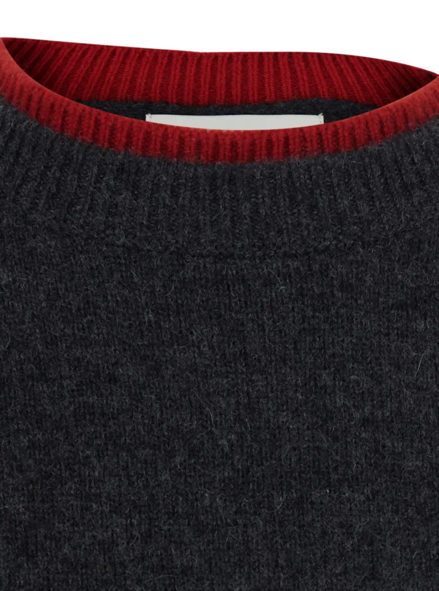 Pulover 'OTIS' Grey Sweater with Contrasting Collar in Cashmere for Women - Img 3