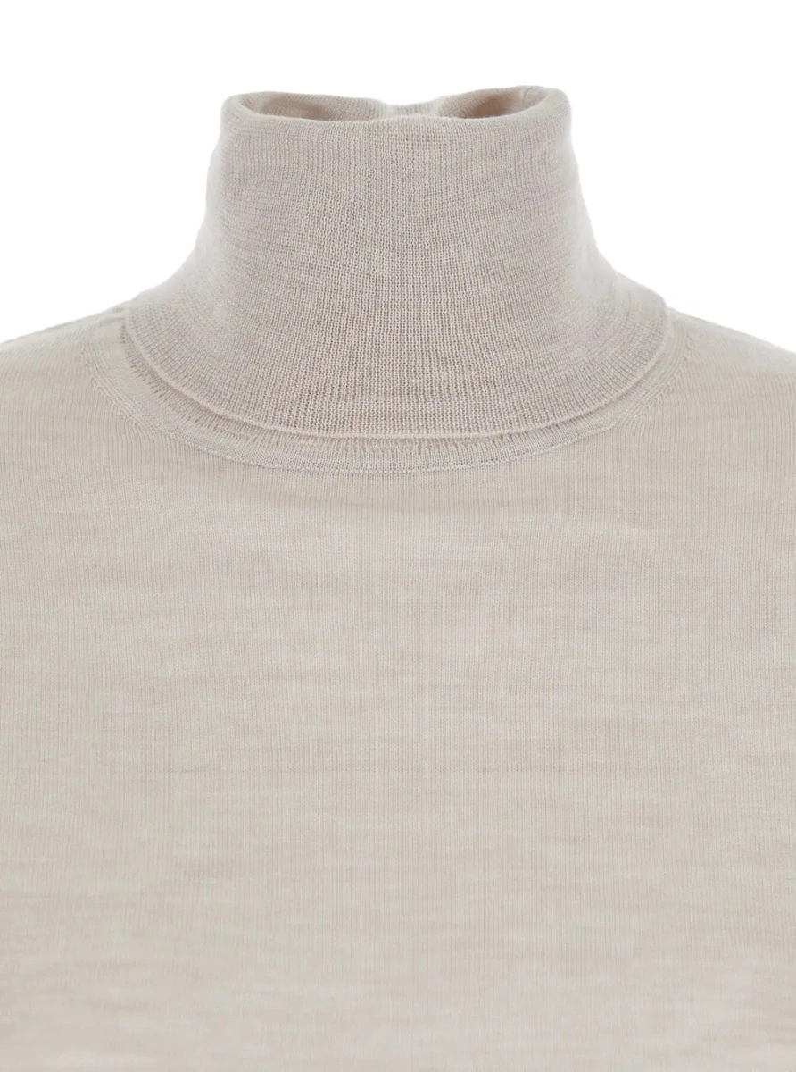 Pulover P.A.R.O.S.H. Beige Turtleneck Sweater in Wool Blend Woman - Img 3