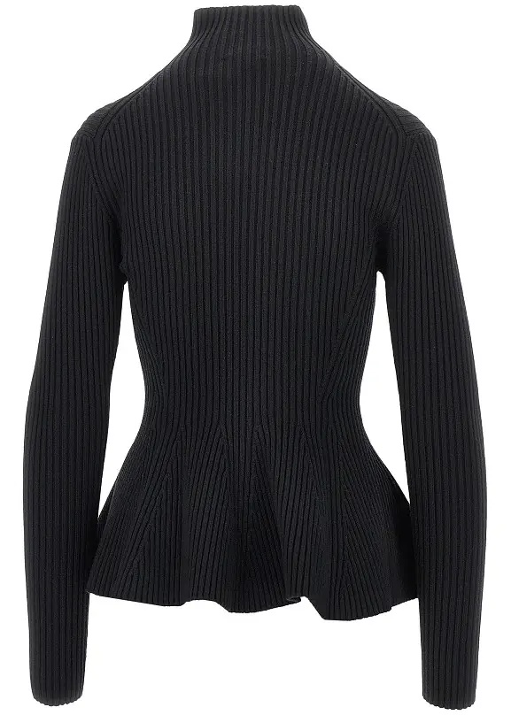 Pulover Ribbed wool Peplum cardigan - Img 3