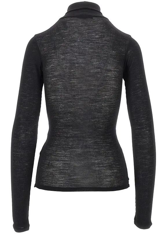 Pulover Ribbed wool turtleneck top - Img 3