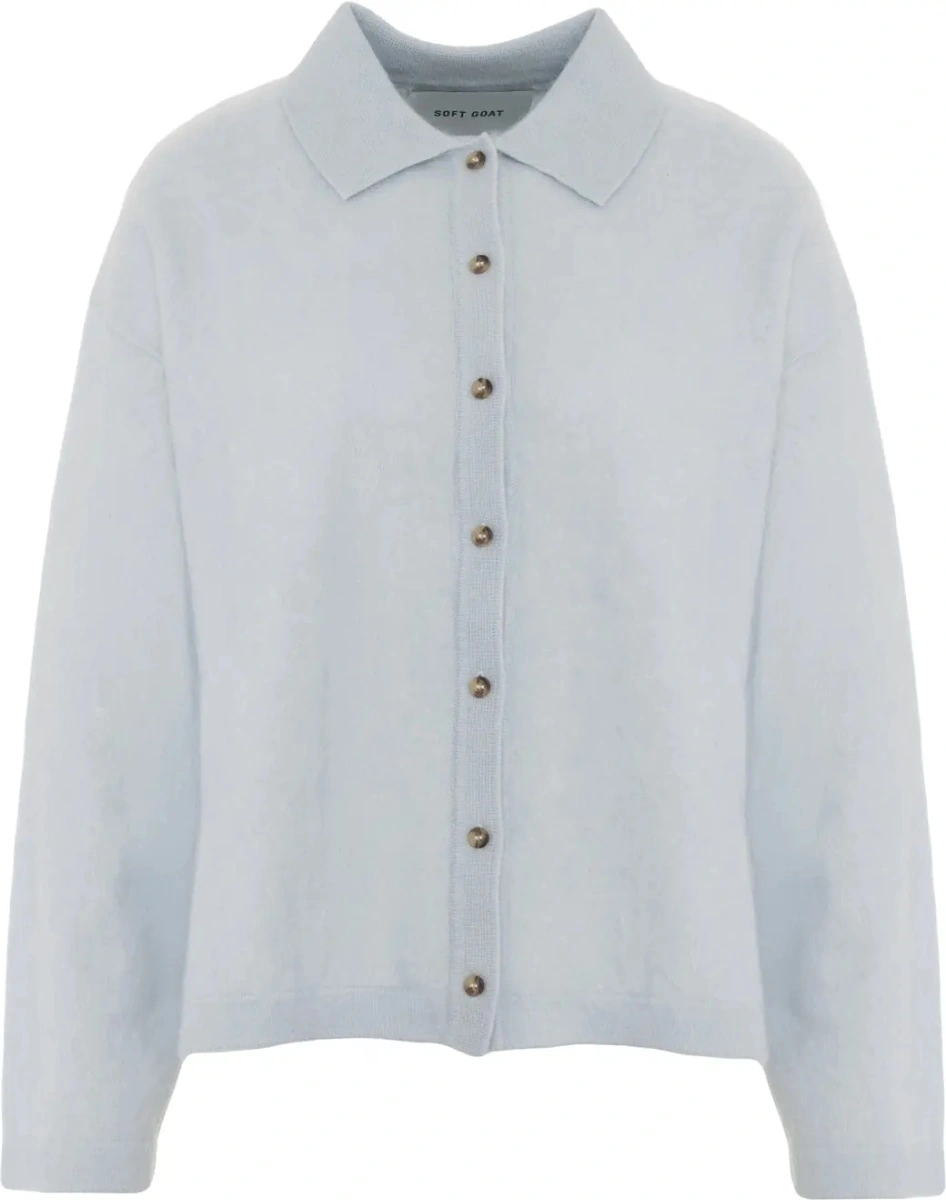 Pulover Soft Goat albastru din casmir 'Brushed' - Img 2