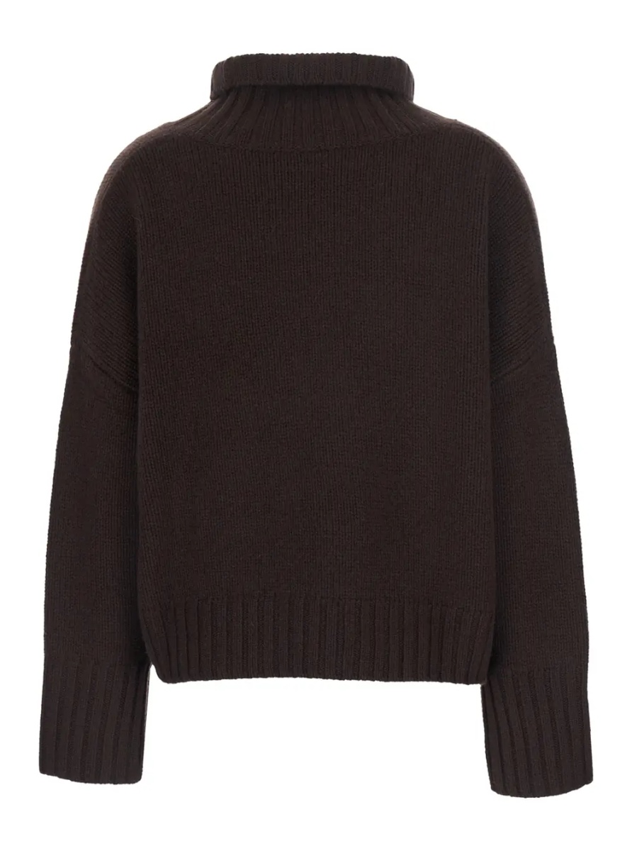 Pulover Sweater GIRLFRINDED TURTLENECK with high collar and long sleeves in brown cashmere women - Img 2