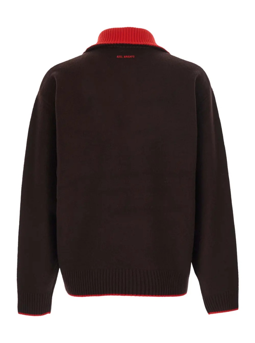 Pulover Trace Half Zip Sweater with zip collar and logo patch in brown men - Img 2