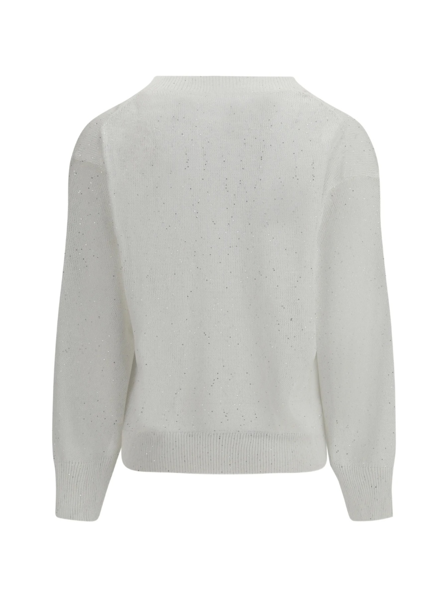 Pulover tricotat Brunello Cucinelli alb - Img 2