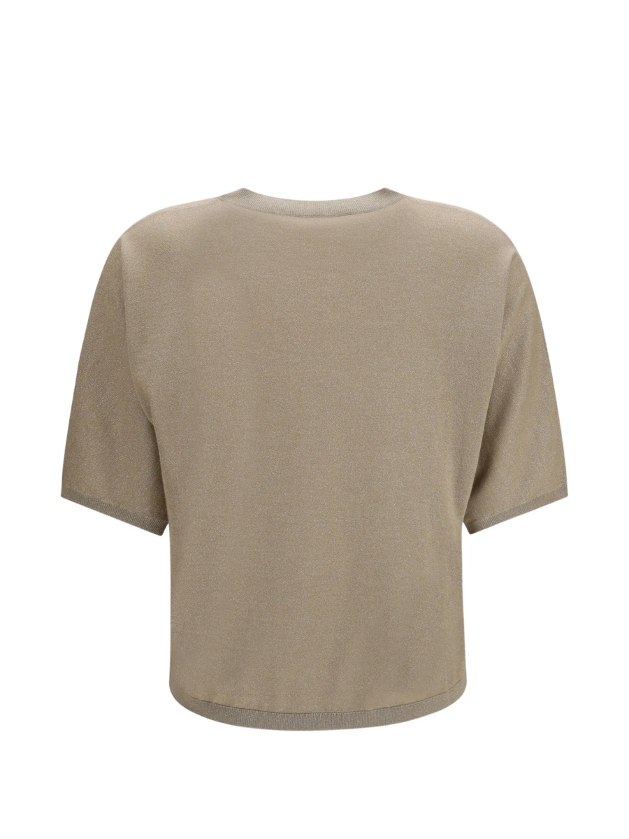 Pulover tricotat Brunello Cucinelli neutru - Img 2
