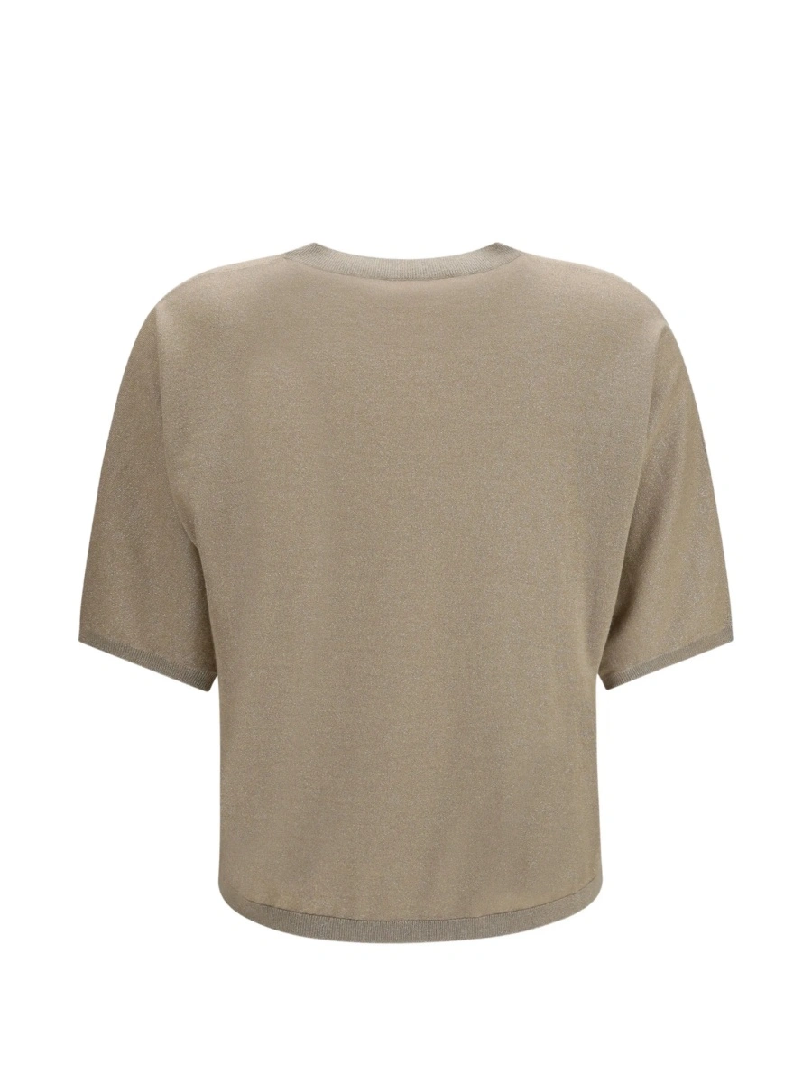 Pulover tricotat Brunello Cucinelli neutru - Img 2