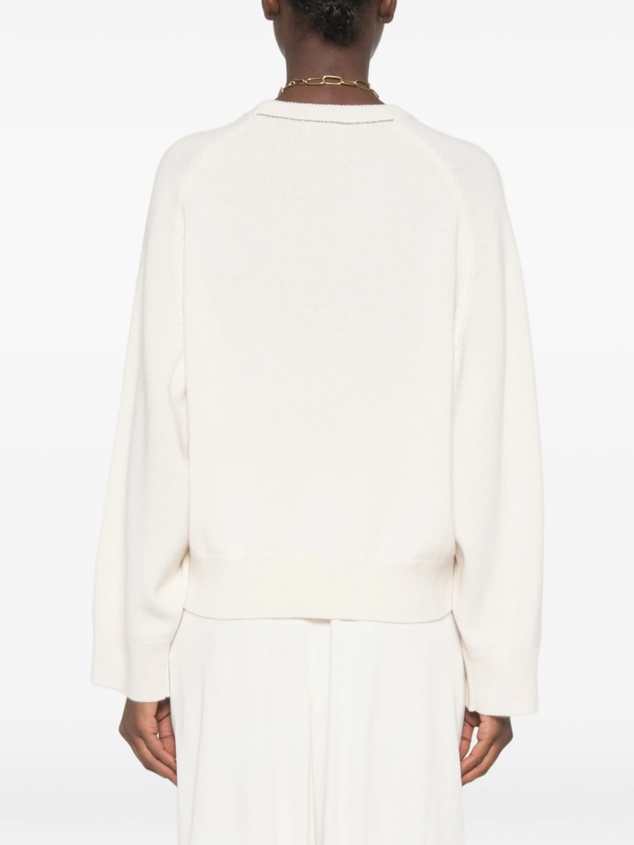 Pulover tricotat Brunello Cucinelli neutru - Img 4