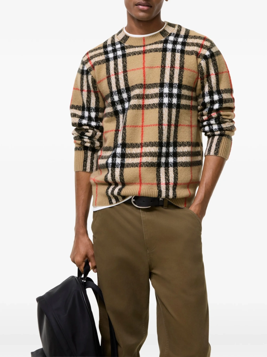 Pulover tricotat Burberry neutru - Img 2