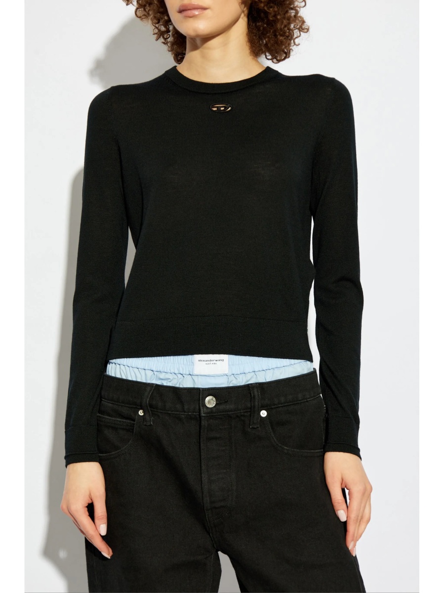 Pulover tricotat Diesel negru - Img 3